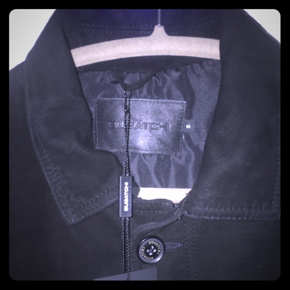 NWT Bugatchi Suede Safari Jacket Black Small